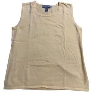 VTG Modern Soul Sleeveless Knit Top Shirt Butter Yellow Womens Sz Medium Cotton